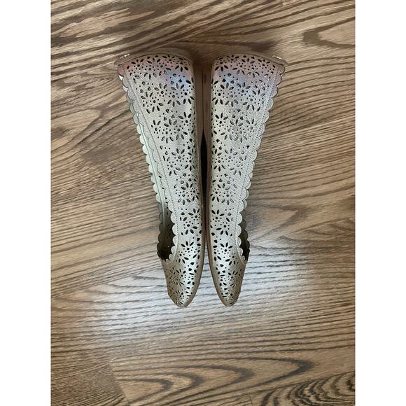 COACH Gold Metallic Ballet Leather Flats Size 10 - Picture 8 of 8
